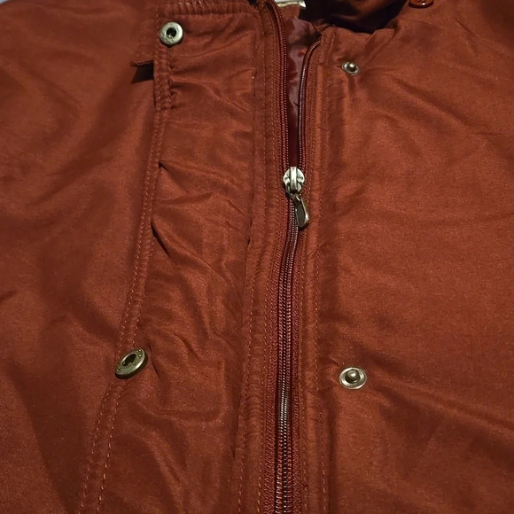 Tudor Court Warm Winter Filled Jacket Burgundy 4-pocket Snap Zip Women size M - Picture 7 of 14